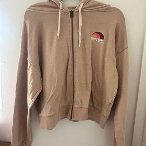 Rip Curl Beige/Dusty Pink Zip-Up Hoodie with Logo